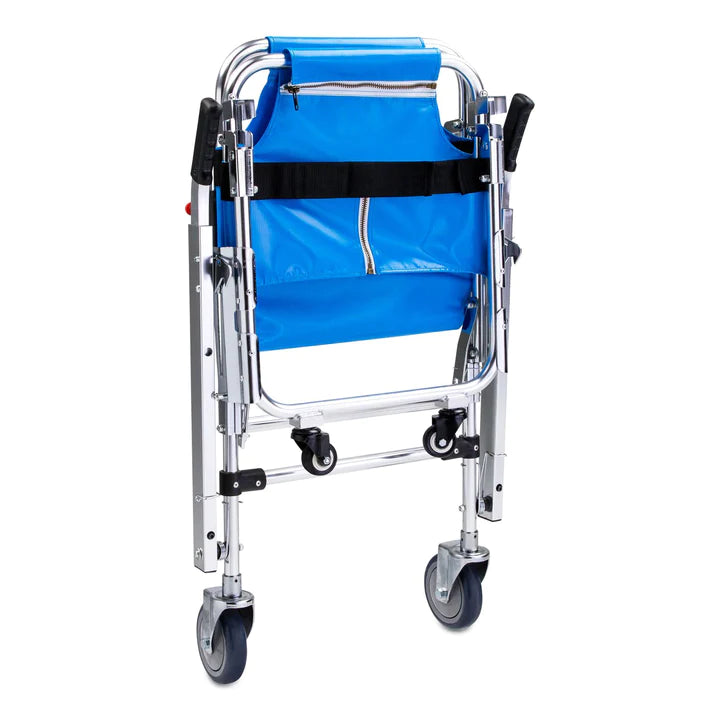 Stair Chair Lift for Evacuation - 4 Wheels with Patient Restraints Straps & Grip Handles