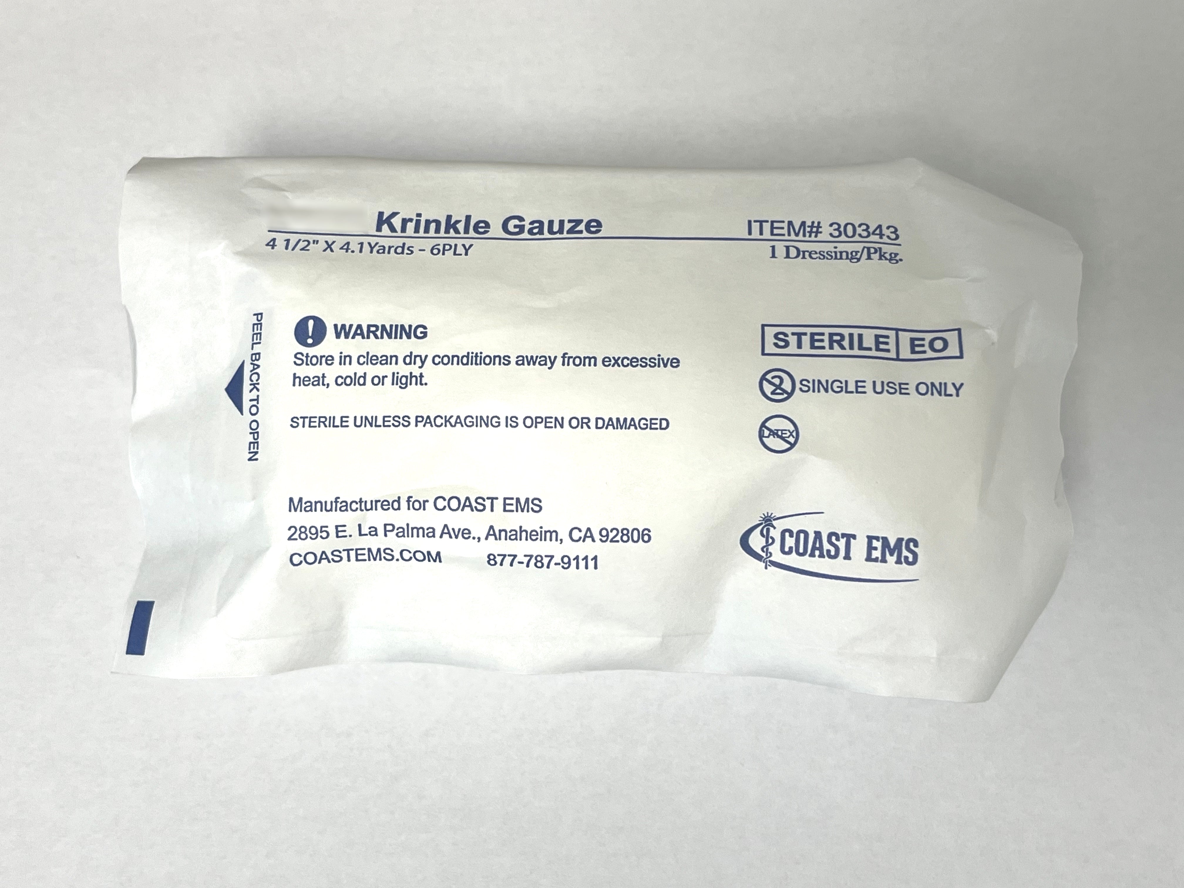 Krinkle Gauze Roll - 4.5" X 4.1 Yards - 6 Ply Construction - Sterile - Each