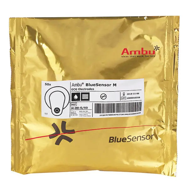 Ambu Blue Sensor M Adult Electrode - Pack of 50 - 20 Packs Per Box - 1000 Total