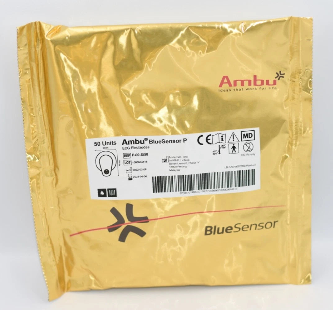 Ambu Electrode - Blue Sensor SP - Adult / Pediatric - Foam - Pack of 50 - 20 Packs Per Case - 1000 Total