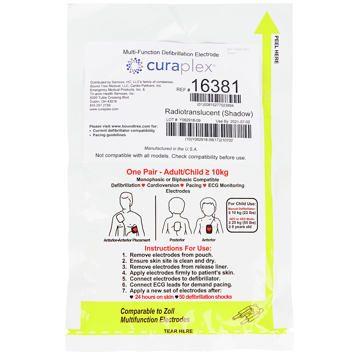 Zoll Medical Multi-Function Defibrillator Pad - Leads In - Adult / Pediatric > 10kg (22 lbs)