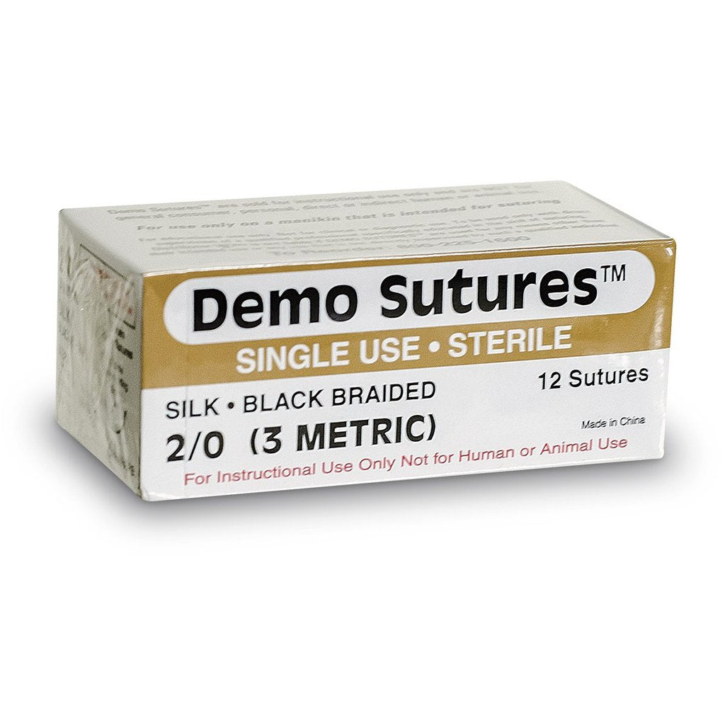 Sutures Demo Size 2/0 with 1/2 Circle Curved Cutting Needle (19 mm) -Pack Of 12