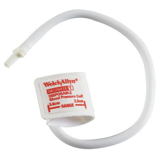 Neonatal Fabric Disposable Blood Pressure Cuff with Single Tube Male Luer Slip Connector, Neonate Size 1, 3.3 to 5.6cm