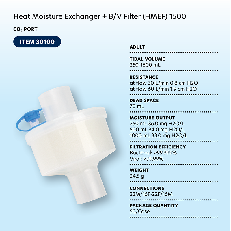 Heat Moisture Exchanger (HME) - With Bacterial/Viral Filter (HMEF) - With Port