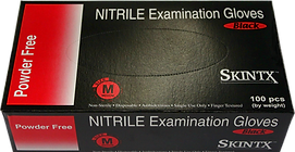 SKINTX Black Nitrile Exam Powder-Free Gloves - Case of 1000