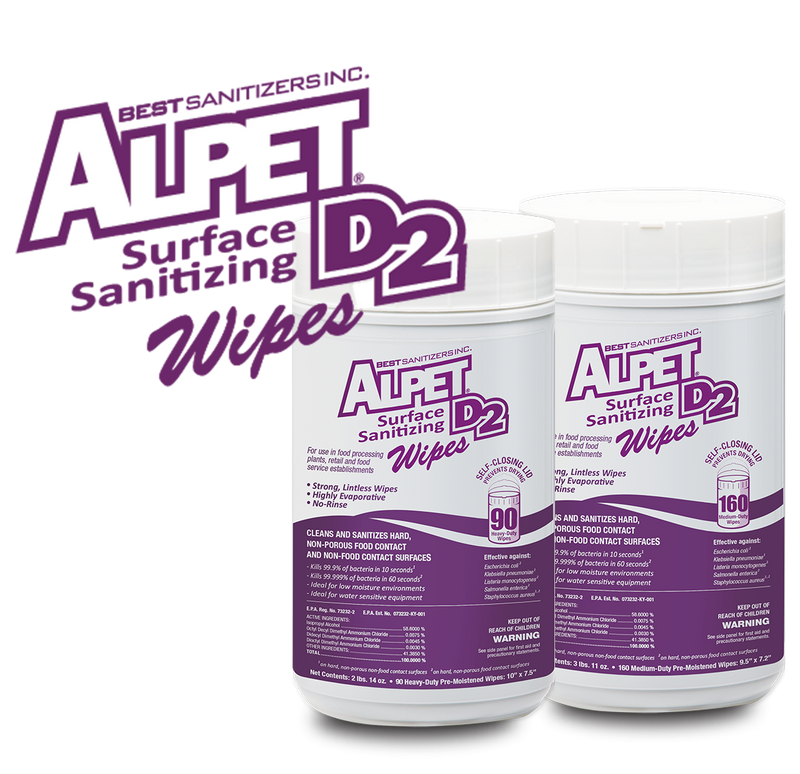 Alpet D2 Surface Sanitizing Wipes - 160 Count