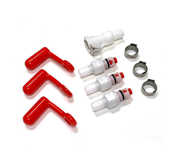EV 15RET MaxiValve Complete Replacement Kit (3 male valves, 3 leashed caps, 3 hose clamps, 1 female coupling, 1 pump label)
