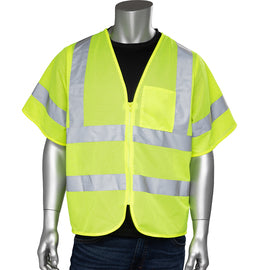 Hi-Viz Yellow Polyester Mesh Vest - Class 3