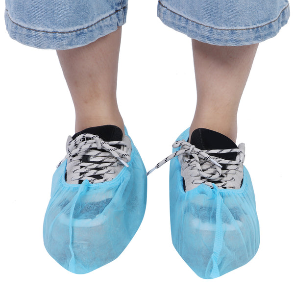 Light Blue Shoe Covers, Disposable Man & Woman For All Footwear - 10 per Pack - Clearance