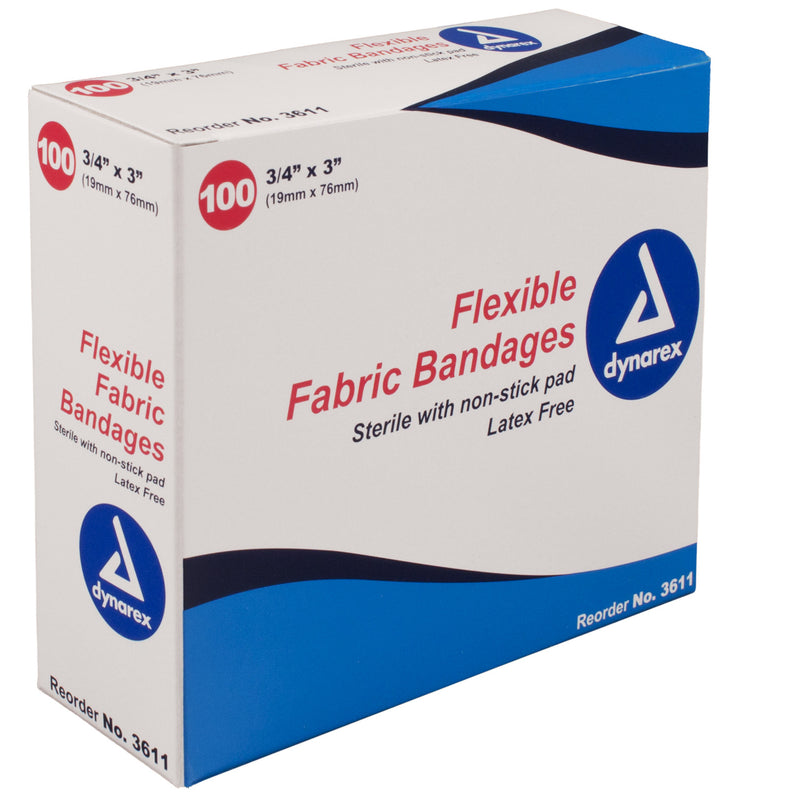 Adhesive Fabric Bandages - Sterile - Sterile - 3" - Box of 100