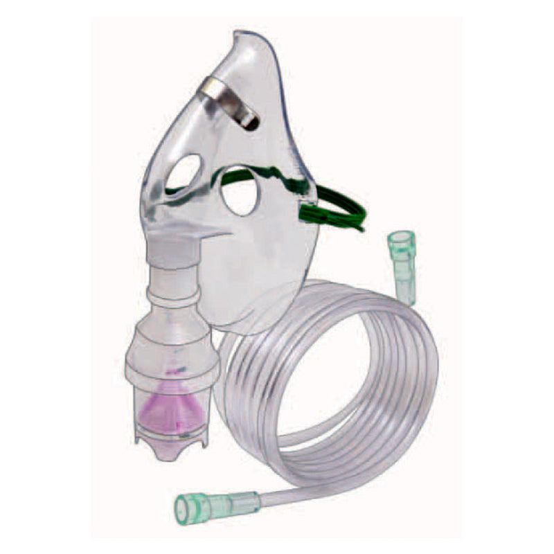 Nebulizer - 7ft Oxygen Tubing - Adult Aerosol Mask - Individual or Case of 50