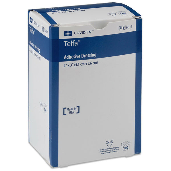Telfa Adhesive Dressings with Non-Adherent Pad - Box of 100
