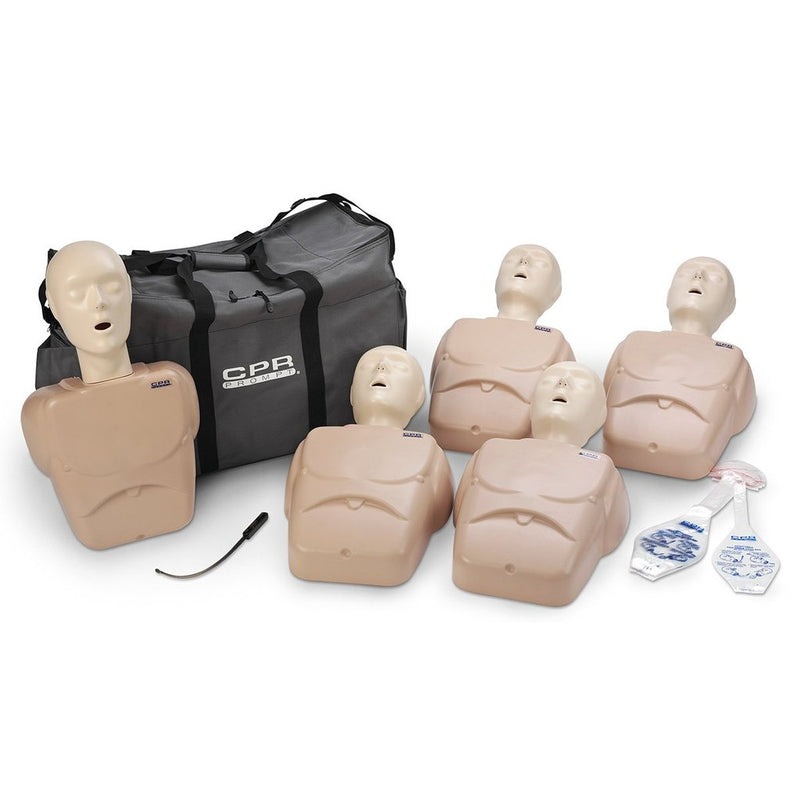 CPR Prompt - TPAK 100 - Adult/Child Training Pack - 5 Tan Manikins
