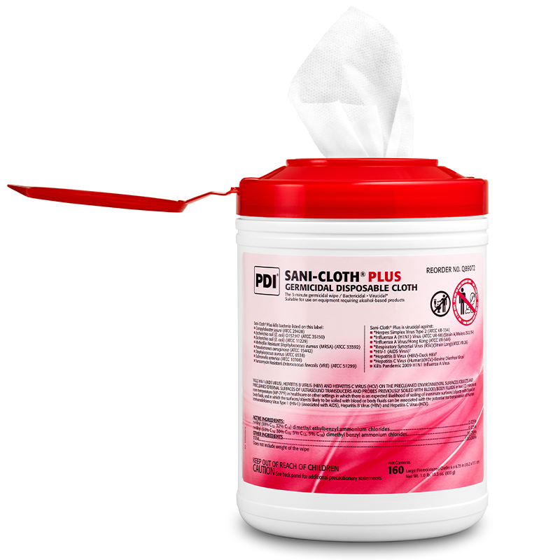Sani-Cloth Plus Germicidal Disposable Cloth - Red Top - Case of 12 Tubs