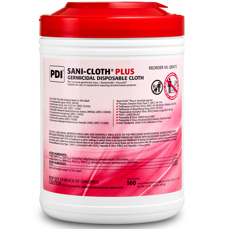 Sani-Cloth Plus Germicidal Disposable Cloth - Red Top - Case of 12 Tubs