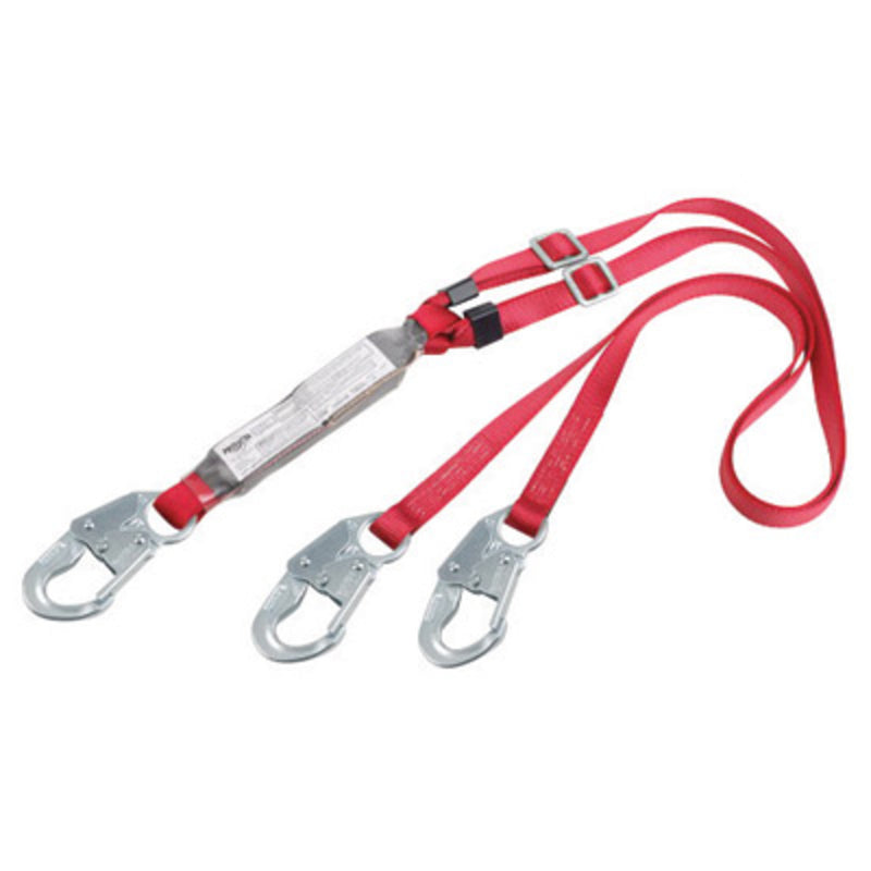 3M DBI-SALA 6' PROTECTA PRO Pack 1" Polyester Web Twin-Leg 100% Tie-Off Shock-Absorbing Adjustable Lanyard With Self-Locking Snap Hook At Each End
