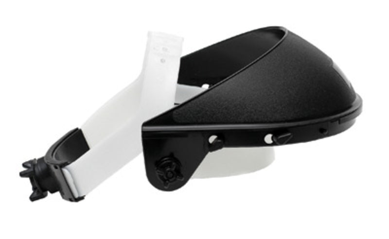 Plastic Ratchet Headgear and Clear Polycarbonate Face Shield