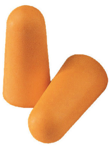 Single Use Tapered Orange Polyurethane And Foam Uncorded Earplugs - Box of 200 Pairs