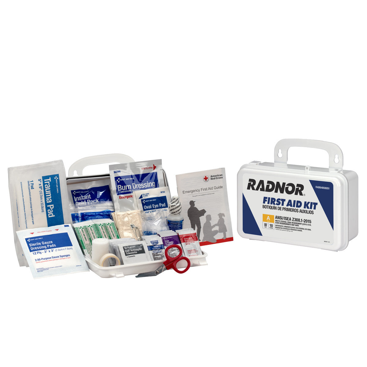 White Plastic Portable Or Wall Mounted 10 Person First Aid Kit