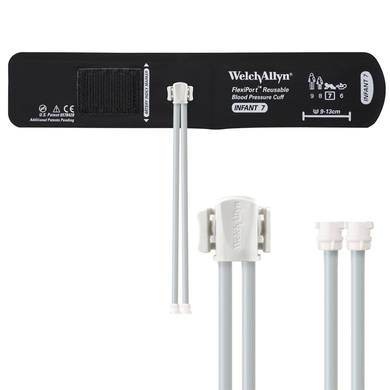 Welch Allyn FlexiPort Reusable Blood Pressure Cuffs with Two-Tube Locking Type Connectors