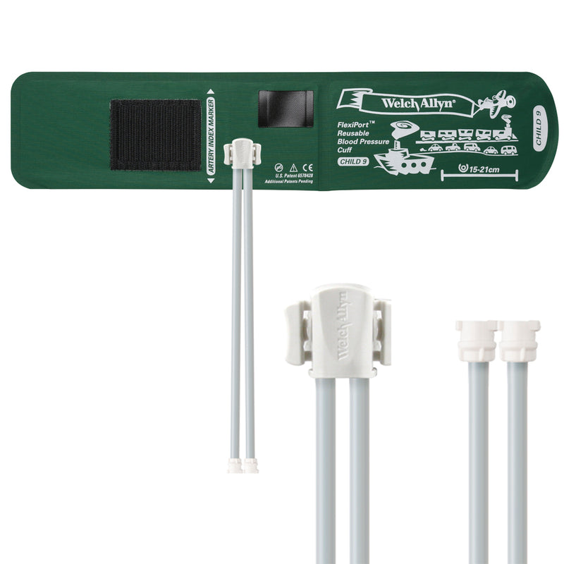 Welch Allyn FlexiPort Reusable Blood Pressure Cuffs with Two-Tube Locking Type Connectors