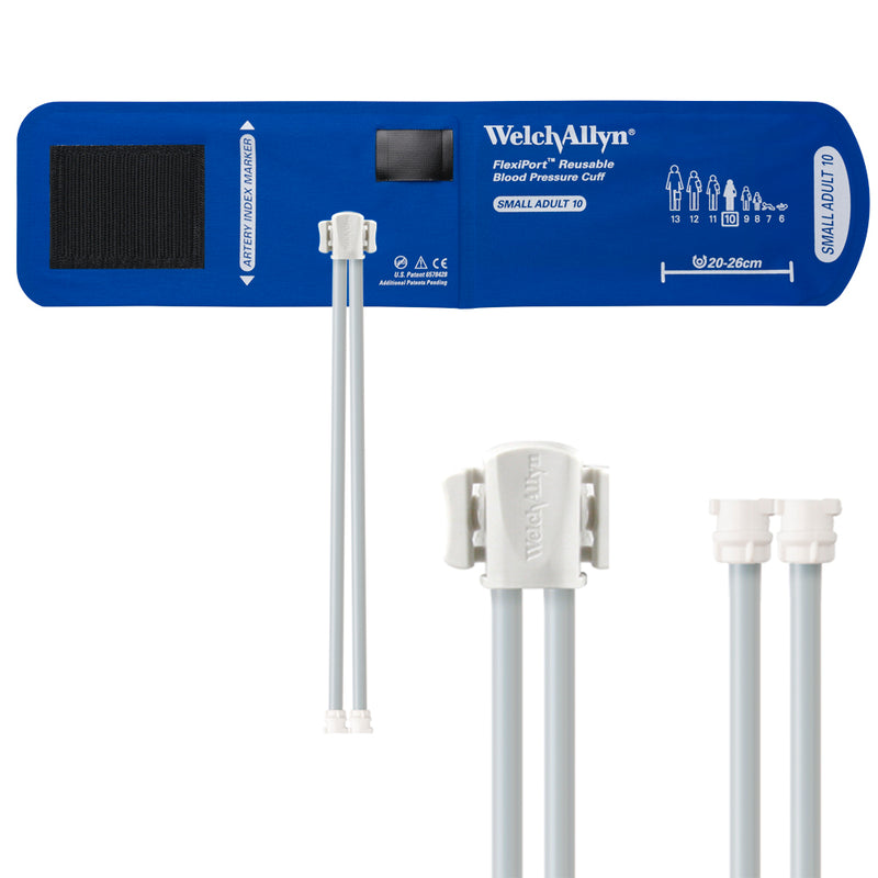 Welch Allyn FlexiPort Reusable Blood Pressure Cuffs with Two-Tube Locking Type Connectors