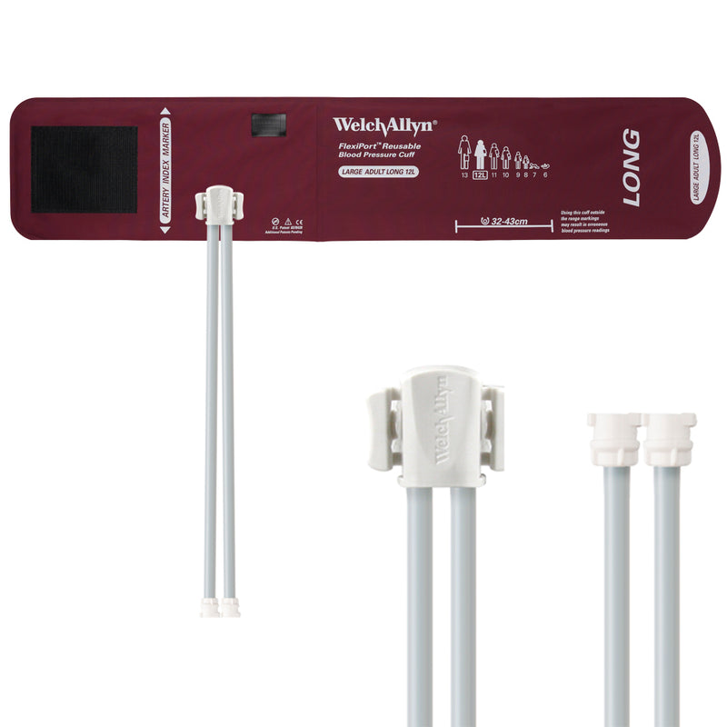 Welch Allyn FlexiPort Reusable Blood Pressure Cuffs with Two-Tube Locking Type Connectors