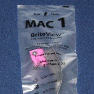 BriteView Color-Coded Disposable Laryngoscope Blades