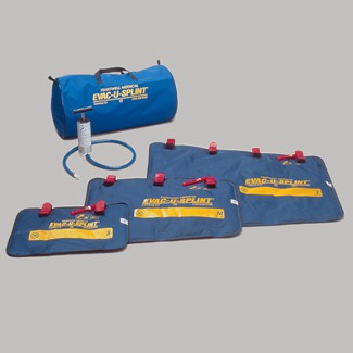 EVAC-U-SPLINT Extremity Splint Set - (Small, Medium and Large Splints, Compact Pump, Carry Case)