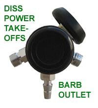 Oxygen Regulator 0-25 LPM - 1 BARB - 2 DISS Valves